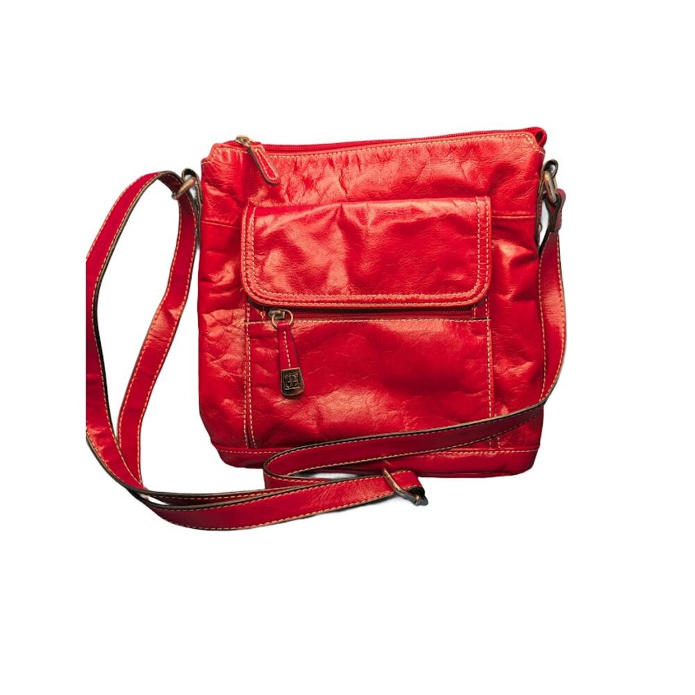 Giani Bernini Red Leather Crossbody Tote Bag Shoulder